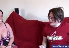 Nerd pervert wants a blowjob