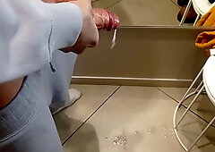 man attempts on clothes and jacks off in public