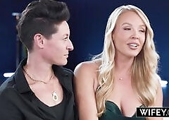 WIFEY Stunning Bisexual Blonde Hotwife Aria Gets BBC Railed In Front Of Her Wife