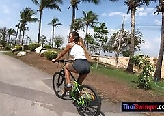 Perfect big ass Thai girlfriend anal sex after an outdoor workout