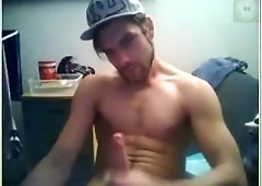 Gorgeous guys shows his ass and cums