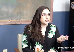 Plump wife sits on head teachers penis