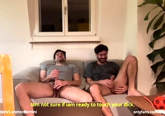 Straight Friend Helps Gay Bro Jerking Of