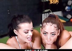 Lustful Fitness Tutor Gives 2 Knob-Hungry Gym Strumpets the Most excellent Hardcore Workwithout Their Lives