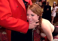 Slaves rough fucked at bdsm party