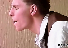 Blond student sucks cock to his teacher in the classroom