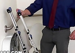 Office boss Chap Adam has gay interracial sex with employees