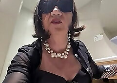 Blonde crossdresser pissing