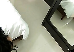 Teen ladyboy takes on a big white monstercock with her holes