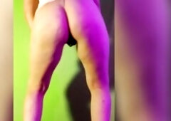 Wife Twerking in Pink Petticoat + Visible Bury Strap