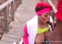 Cali Kush Large Ass Gets Fuck Outdoors In The Woods