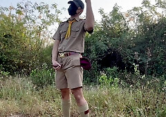 Ultra-Kinky Dude Scout jizm in public.