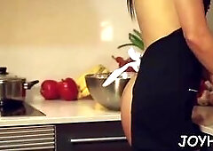 Slutty legal age teenager worships big dick