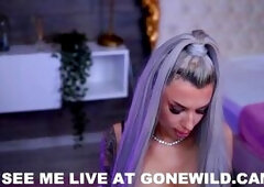 Sexy Tattooed Babe in Lingerie Teases Live on Cam