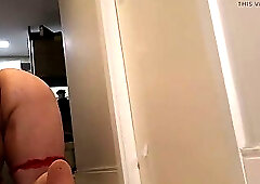 Amazing body trans girl femboy doing naked yoga, cum tribute her!