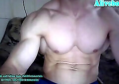 big muscle guy from Serbia camshows solo