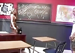 Shemale teacher get a lesson