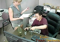 gorgeous manager nymph has some fun with a bad worker
