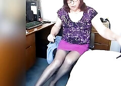 Flattering my legs in nylons humping my daybed willing for enjoyment.