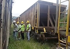 New contractor's railway workers having sex with each other during their lunch break&period; - FULL