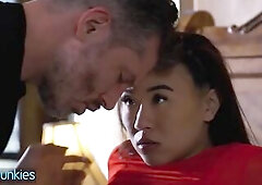 REALITYJUNKIES - Oriental Sweetheart Gets Her Constricted Snatch Filled With Cum By Her Ally’s Irresistible Daddy