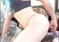 Bubble butt femboy, big ass crossdresser, big butt cd