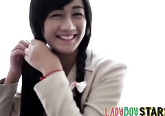 When u've a ladyboy who looks like this, u know already that anal invasion is gonna be great. That babe comes around like this typhoon who destro