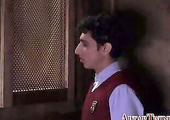 Bishop blows twinks cock before fucking