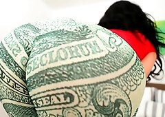 Cute-looking curvy brunette Bella Reese screwed in the cowgirl pose