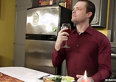 Blonde pegging & fisting tatted man