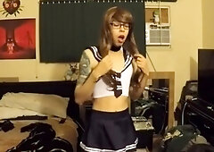 Amateur Solo Shemale Masturbation