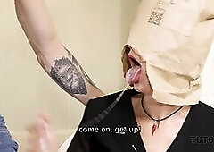 Hot Russian teacher Cherry Aleksa punished by angry student with short hair