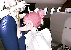 ???? Spoiled Rich Gal Taught Manners By Large Dicked Flight Attendant w/ Kareeda ????