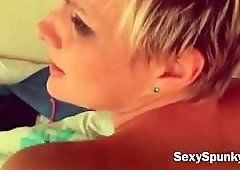 Ravishing blonde milf getting fucked in the ass doggystyle
