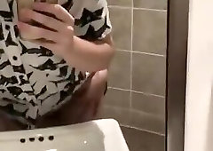 Quick toilet fuck by a cute Trans girl