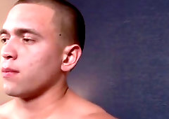 Buff Solo Soldier Whips His Dick Out