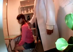 Japanese lady gets creampied on a by her doctor