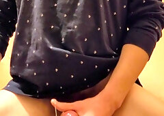 Fingerblasting ass-hole with grease and jack off