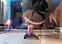 Hot Construction Stud Gloryhole Blowjob