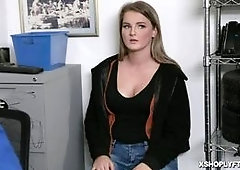 LP Officer whips out his huge dong and is ready for some hard pounding Eliza Eves goes down on her knees to suck the pervy officer Then she lays over 