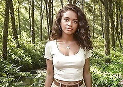 A concupiscent eighteen-year-old mulatto beauty likes taking my shlong into her moist twat. I drilled her hard![AI]