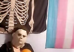 Guy Dressed As Michael Myers Fucking A Pumpkin
