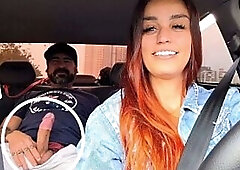 Female ride-share driver catches passenger masturbating from behind!