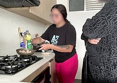 kitchen with latin tits part 1