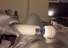 Wearing Latex And Spandex Layers Masturbating Until Cumshot