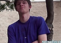 Young latino gay blows twink while teased with grinding