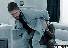 Black gay eats his married boss ass