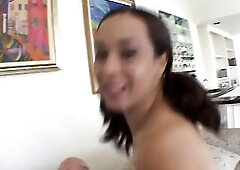 Grandpa likes teen's cute ass and unshaved cunt