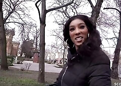 GERMAN SCOUT - BLACK FITNESS TEEN RAE - EYE ROLLING CLIMAX BANG AT REAL STREET CASTING