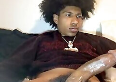 Young Guy with Heavy Balls Strokes His Meat